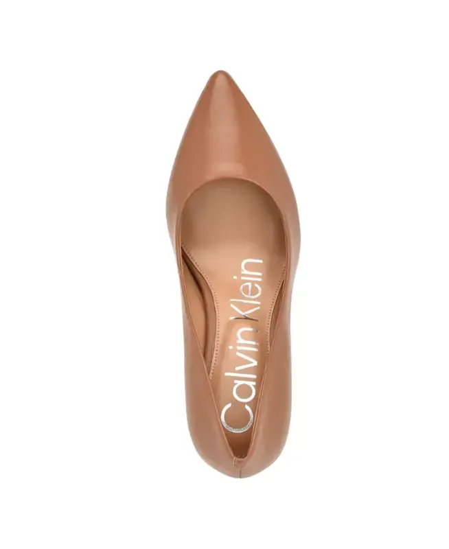 Women's Gayle Classic Pointed Toe Stiletto Pumps - Cognac Leather - 4