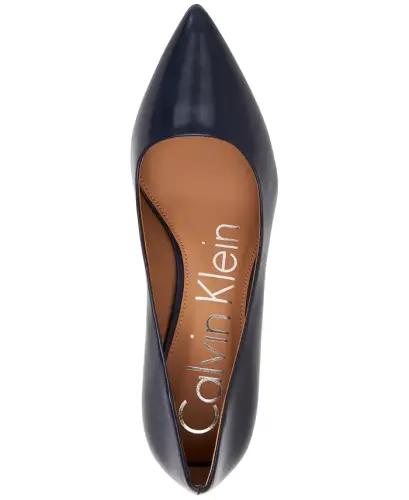 Women's Gayle Classic Pointed Toe Stiletto Pumps - Navy Leather - 4
