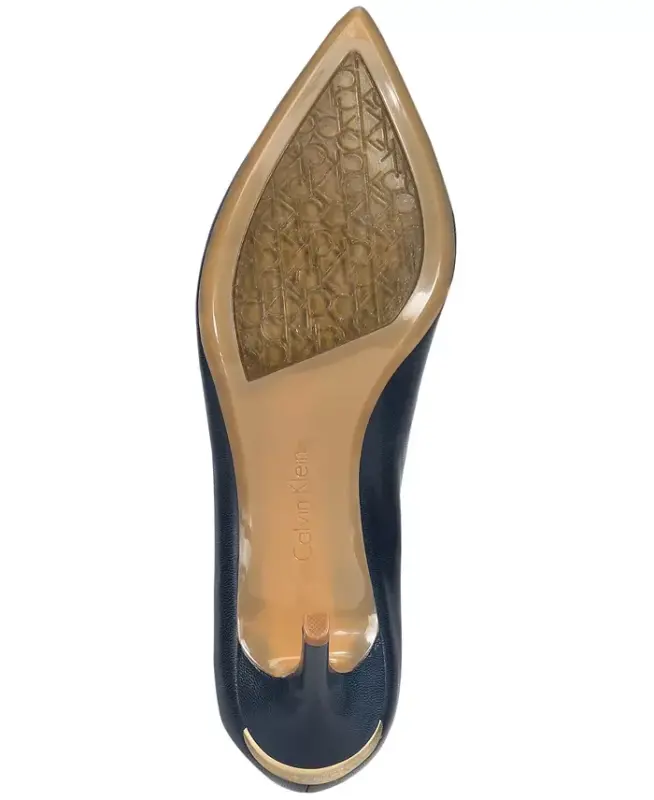 Women's Gayle Classic Pointed Toe Stiletto Pumps - Navy Leather - 5