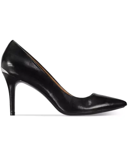 Women's Gayle Pointy Toe Stiletto Pumps-Black Leather - CALVIN KLEIN (1)
