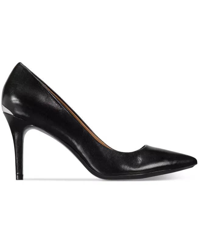 Women's Gayle Pointy Toe Stiletto Pumps-Black Leather - 2