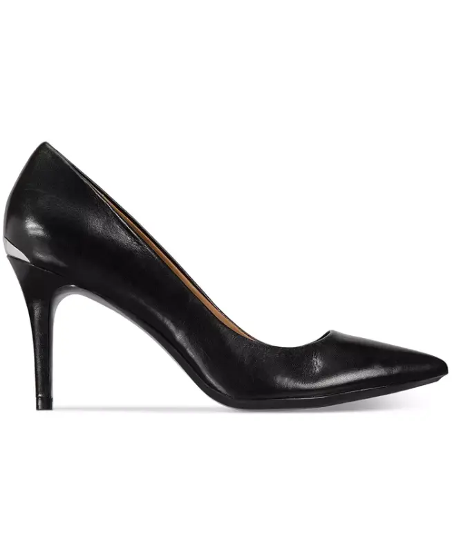 Women's Gayle Classic Pointed Toe Stiletto Pumps - Black Leather - 2