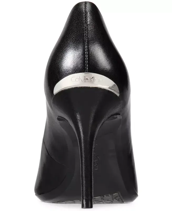 Women's Gayle Classic Pointed Toe Stiletto Pumps - Black Leather - 3