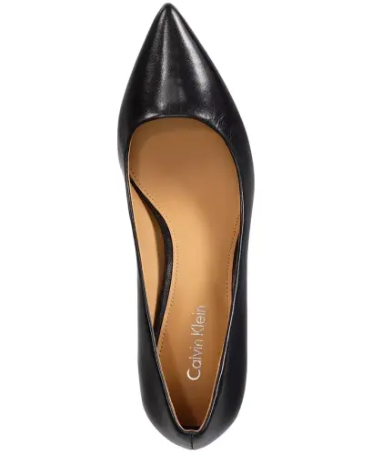 Women's Gayle Classic Pointed Toe Stiletto Pumps - Black Leather - 4