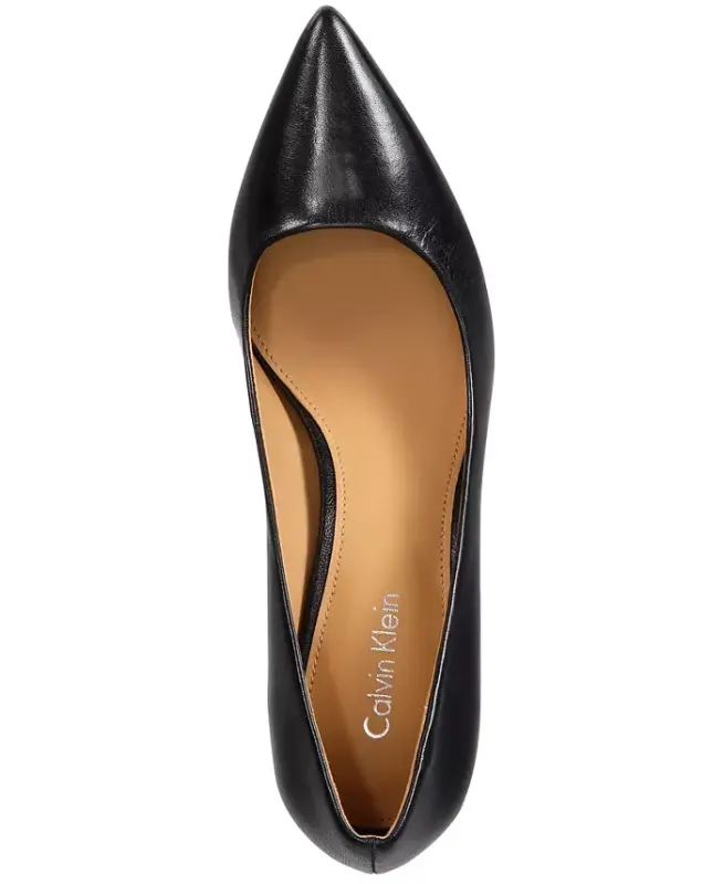 Women's Gayle Classic Pointed Toe Stiletto Pumps - Black Leather - 4
