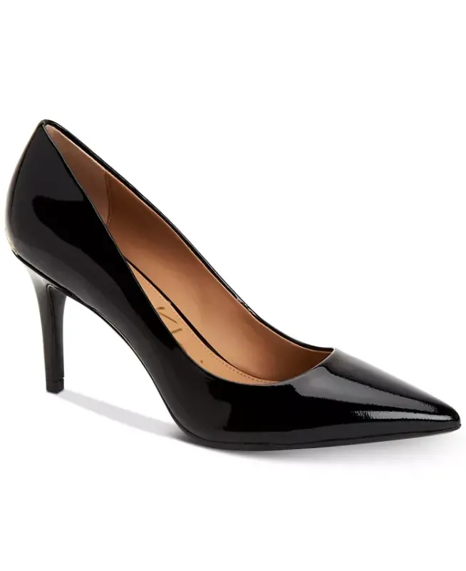 Women's Gayle Classic Pointed Toe Stiletto Pumps - Black Patent - CALVIN KLEIN