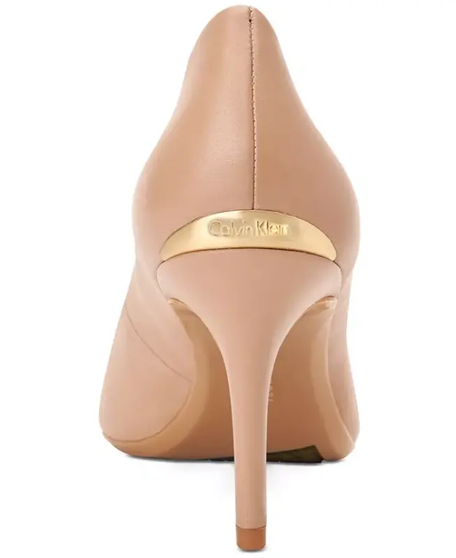 Women's Gayle Pointy Toe Stiletto Pumps-Nude Leather - 3