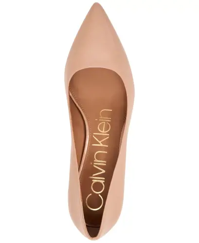 Women's Gayle Pointy Toe Stiletto Pumps-Nude Leather - 4