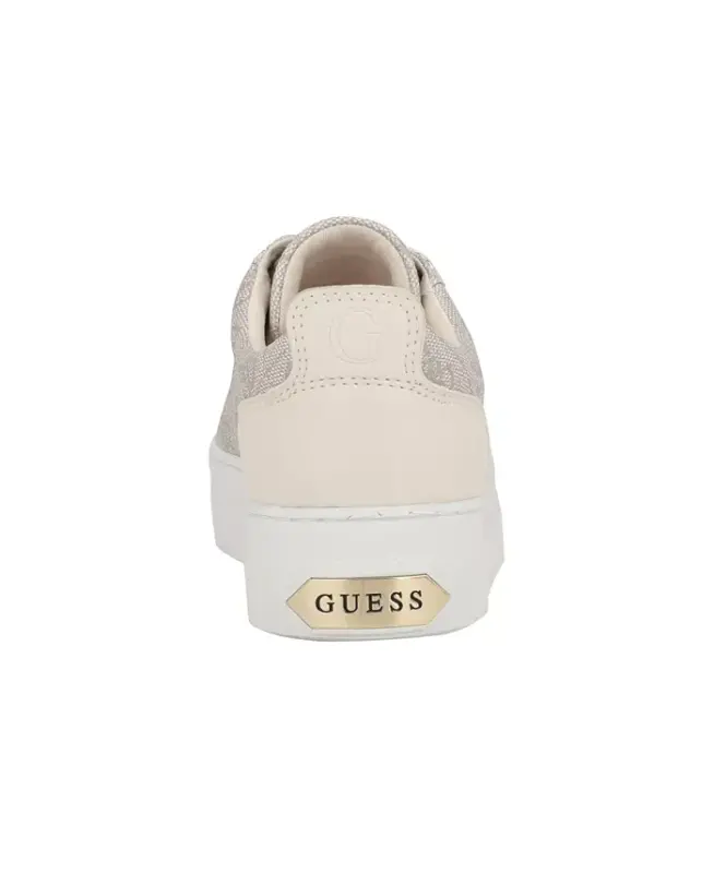 Women's Genza Logo Print Platform Sneakers - Ivory Logo - 3