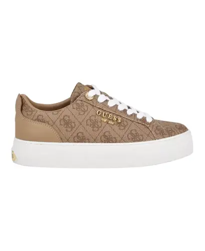 Women's Genza Logo Print Platform Sneakers - Light Natural Logo - 2