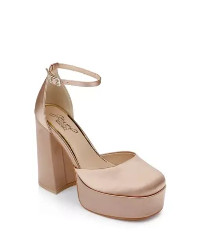Women's Giada Platform Evening Pumps - Almond Satin - 1