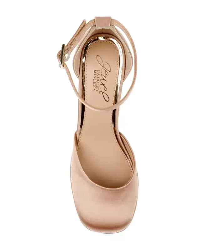 Women's Giada Platform Evening Pumps - Almond Satin - 4