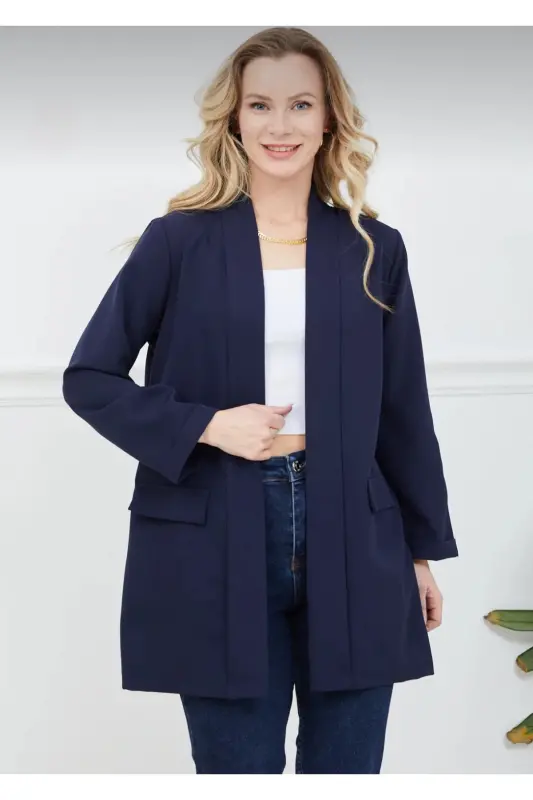Kadın Giy Çık Lacivert Ceket-Lacivert - 3