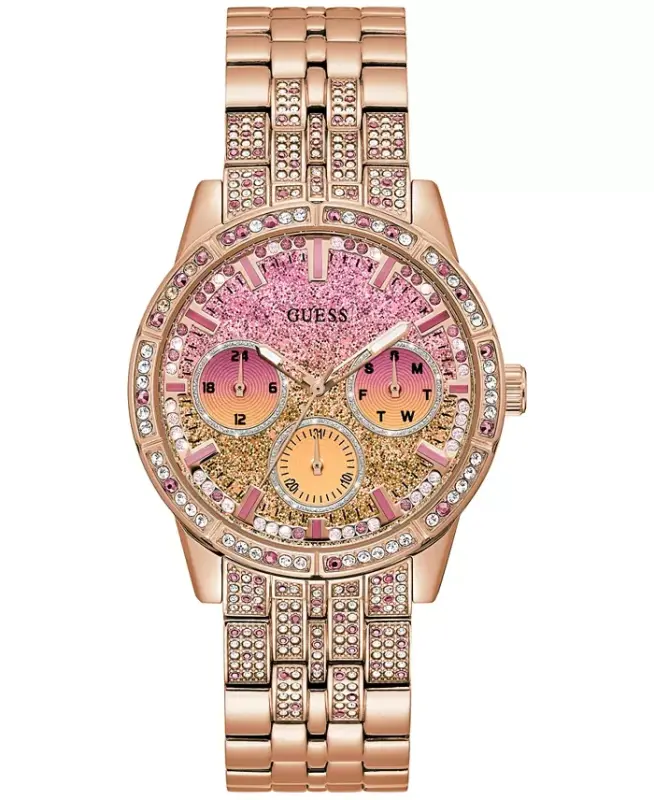 Women's Glitz Rose Gold-Tone Stainless Steel Bracelet Watch 40mm - Rose Gold-tone - GUESS