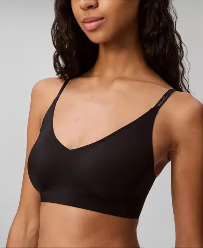 Women's Invisibles Comfort Lightly Lined Triangle Bralette QF5753 - Black 