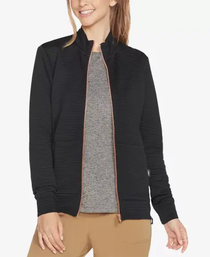 Women's GoWalk Ribbed Hoodless Jacket -Black 