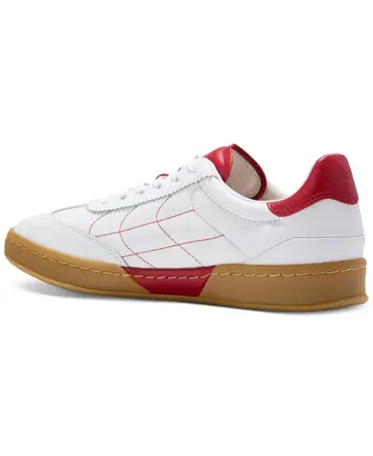 Women's GRANDPRØ Breakaway Lace-Up Low-Top Sneakers-White, Rio Red - 3