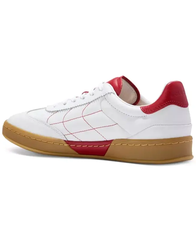 Women's GRANDPRØ Breakaway Lace-Up Low-Top Sneakers-White, Rio Red - 3