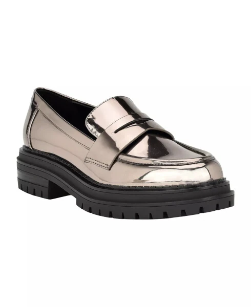 Women's Grant Lug Sole Penny Loafers-Pewter - Calvin Klein