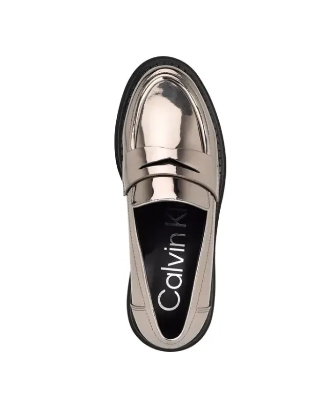 Women's Grant Lug Sole Penny Loafers - Pewter - 4