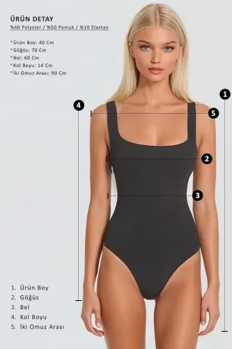 Kadın Gri Bisiklet Yaka Önü Dikişli Crop Sandy Bluz ALC-X11782-GRİ - 5