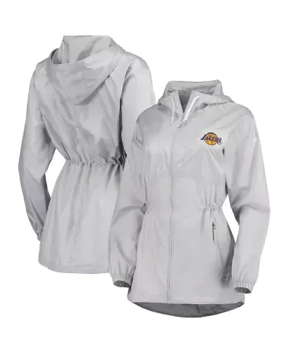 Women's Gray Los Angeles Lakers Flashback Full-Zip Jacket-Gray - COLUMBIA (1)