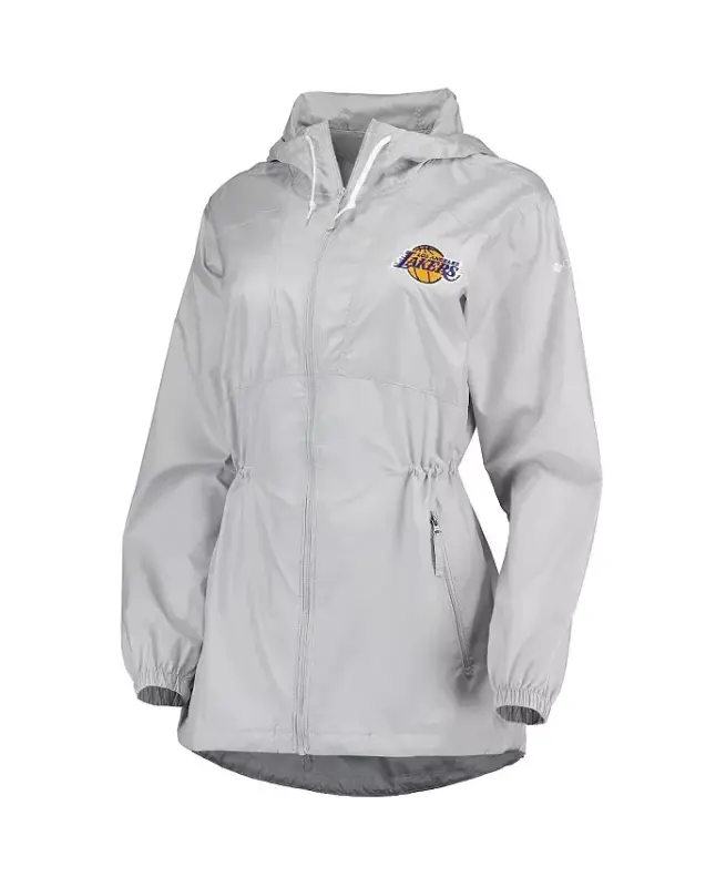 Women's Gray Los Angeles Lakers Flashback Full-Zip Jacket - Gray - 3