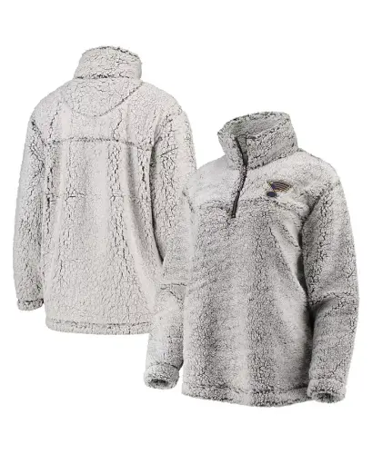 Women's Gray St. Louis Blues Sherpa Quarter-Zip Pullover Jacket - Gray - 2