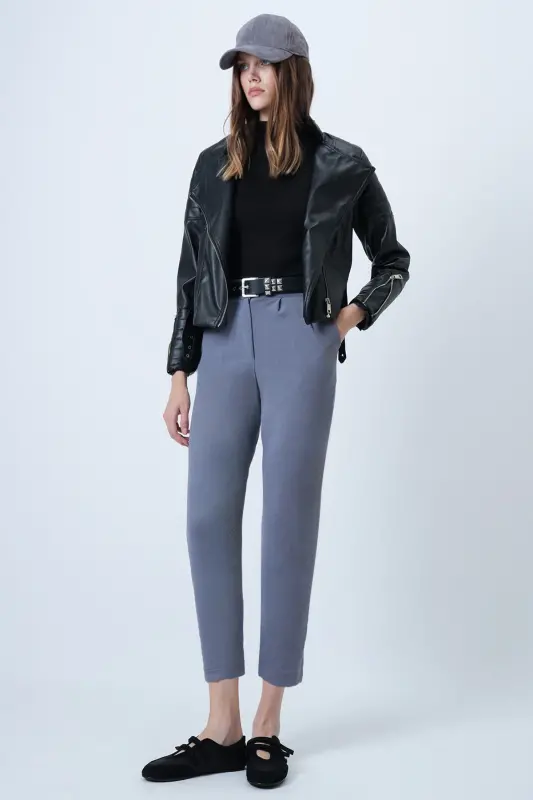 Kadın Gri Yüksek Bel Havuç Pantolon Alc-X11148-GRİ - 2