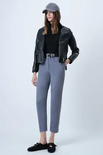 Kadın Gri Yüksek Bel Havuç Pantolon Alc-X11148-GRİ - TREND ALAÇATI STILI (1)