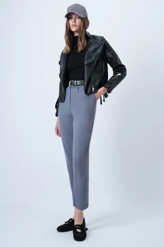 Kadın Gri Yüksek Bel Havuç Pantolon Alc-X11148-GRİ - 3