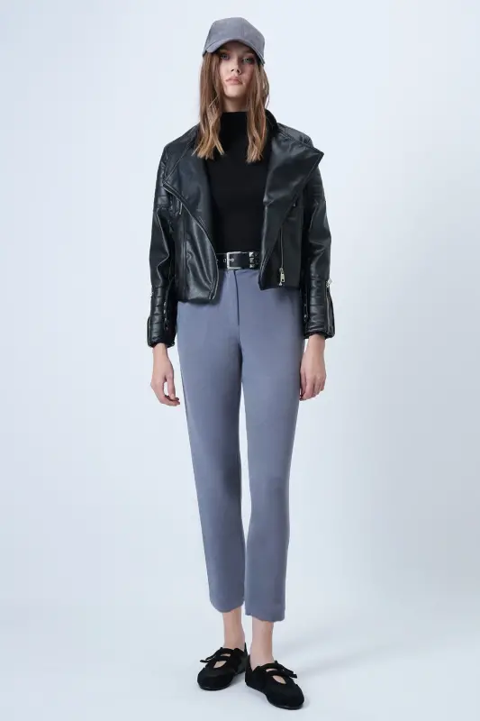 Kadın Gri Yüksek Bel Havuç Pantolon Alc-X11148-GRİ - 4