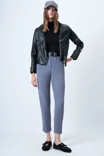 Kadın Gri Yüksek Bel Havuç Pantolon Alc-X11148-GRİ - 5