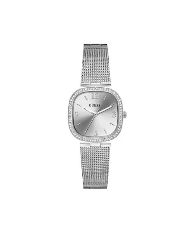 Women's Silver-Tone Stainless Steel Mesh Bracelet Watch 32mm-Silver-Tone - GUESS