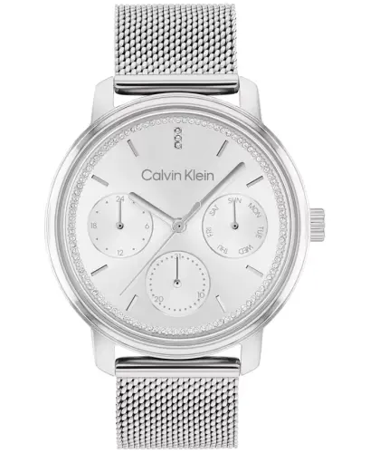 Women's Silver-Tone Stainless Steel Mesh Bracelet Watch 34mm - Stainless Steel - 1