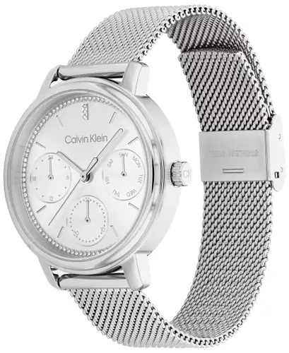 Women's Silver-Tone Stainless Steel Mesh Bracelet Watch 34mm - Stainless Steel - CALVIN KLEIN (1)
