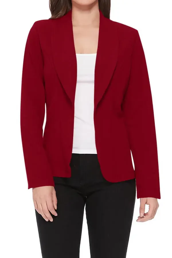 MOA COLLECTION Women's Casual Lightweight Blazer Jacket-Long Sleeves Open Front- - 3