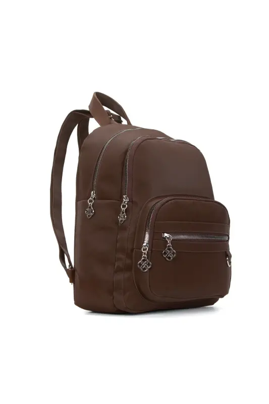 Kadın Günlük Kahverengi Sırt Çantası-Kahverengi - ADELINA BAGS