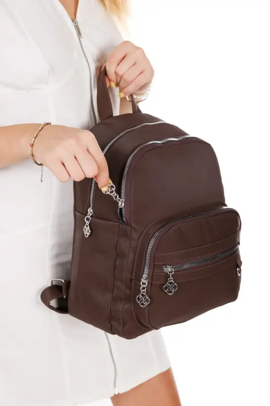 Kadın Günlük Kahverengi Sırt Çantası-Kahverengi - 3