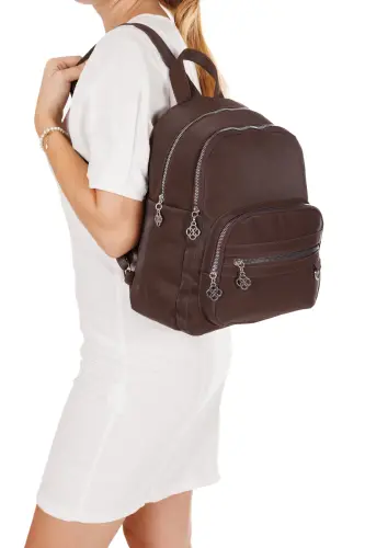 Kadın Günlük Kahverengi Sırt Çantası-Kahverengi - 7