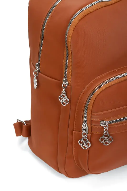 Kadın Günlük Kahverengi Sırt Çantası-Taba - 6