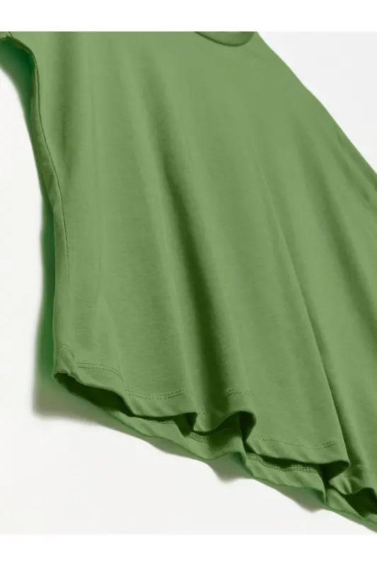 Kadın Haki Basic T-shirt 3683-Haki1 - 6