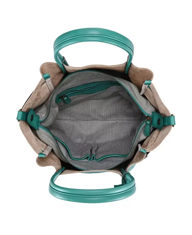 Kadın Hakiki Deri Filiz Toprak Tote Çanta-Aqua Ombre - 4