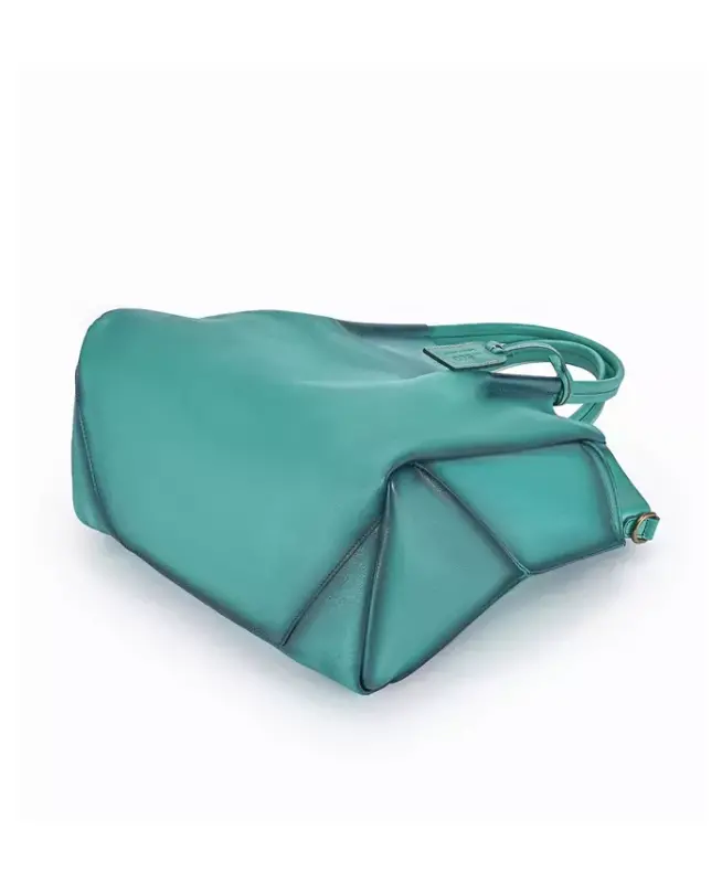 Kadın Hakiki Deri Filiz Toprak Tote Çanta-Aqua Ombre - 10
