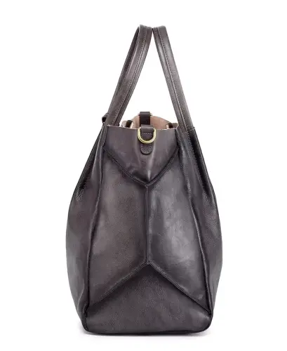 Women's Genuine Leather Sprout Land Tote Bag - Gray Ombre - 10