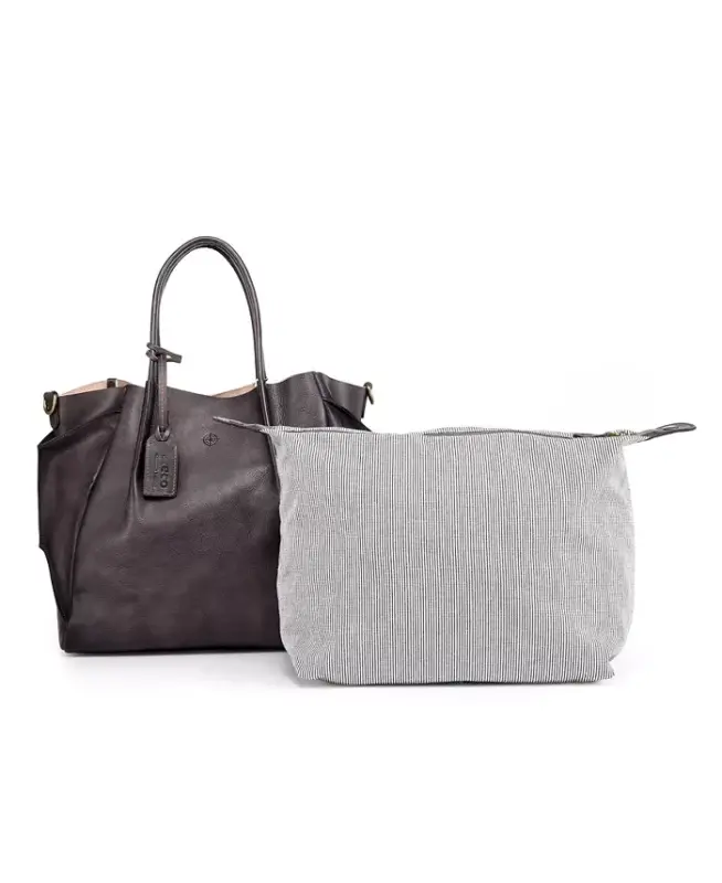 Women's Genuine Leather Sprout Land Tote Bag-Gray Ombre - 2