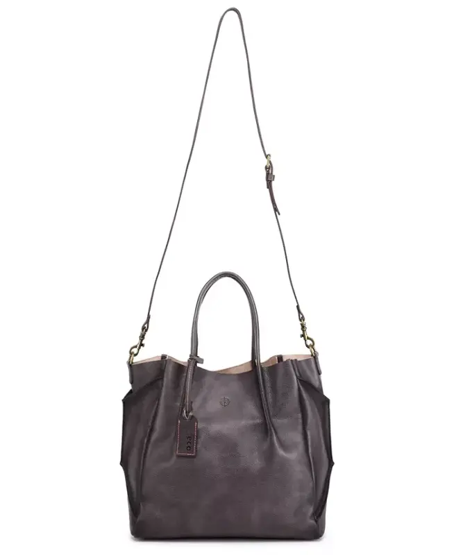 Women's Genuine Leather Sprout Land Tote Bag-Gray Ombre - 8
