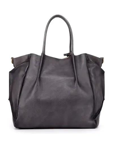 Women's Genuine Leather Sprout Land Tote Bag-Gray Ombre - 11