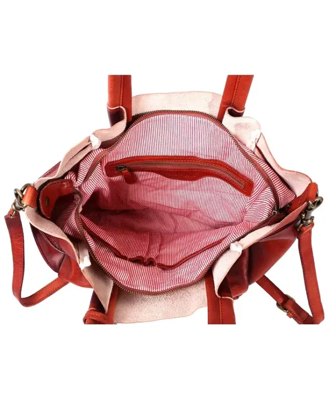 Women's Genuine Leather Sprout Land Tote Bag - Cognac - 8