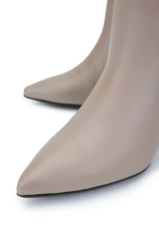 Kadın Hakiki Deri Vizon Topuklu Çizme-VIZON DR - 3